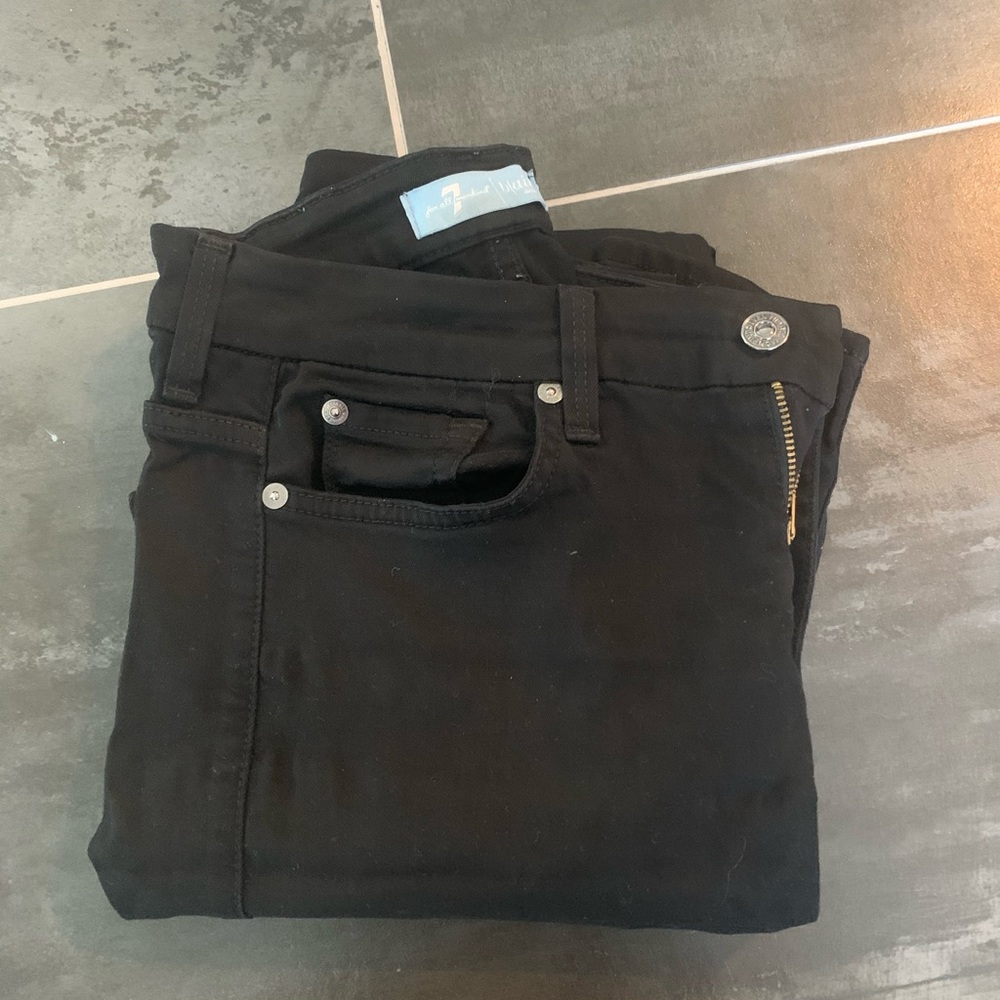 7 For All Mankind High Waist Skinny Jeans Black